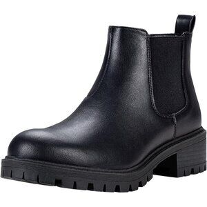Stylish Women's Pull-On Chunky Chelsea Boots with Non-Slip Sole - Size 8